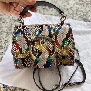 Jimmy Choo Madeline Top Handle Rainbow Elaphe Bag